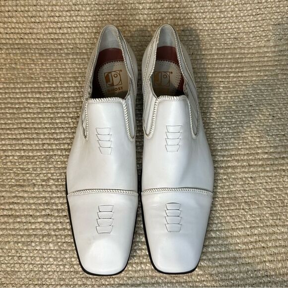 Jo Ghost White Leather Square Toe Dress Shoes Italy Sz 42 US 9 main image 7